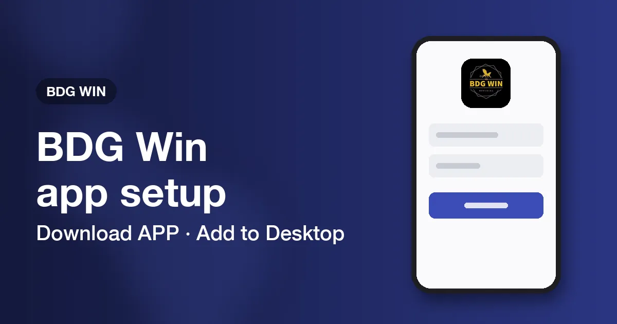 Banner for the BDG Win app guide with a phone showing a home screen icon