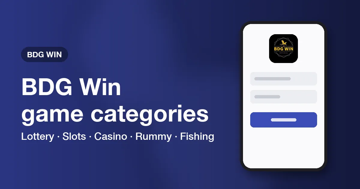 Banner for BDG Win games showing category tiles on a phone